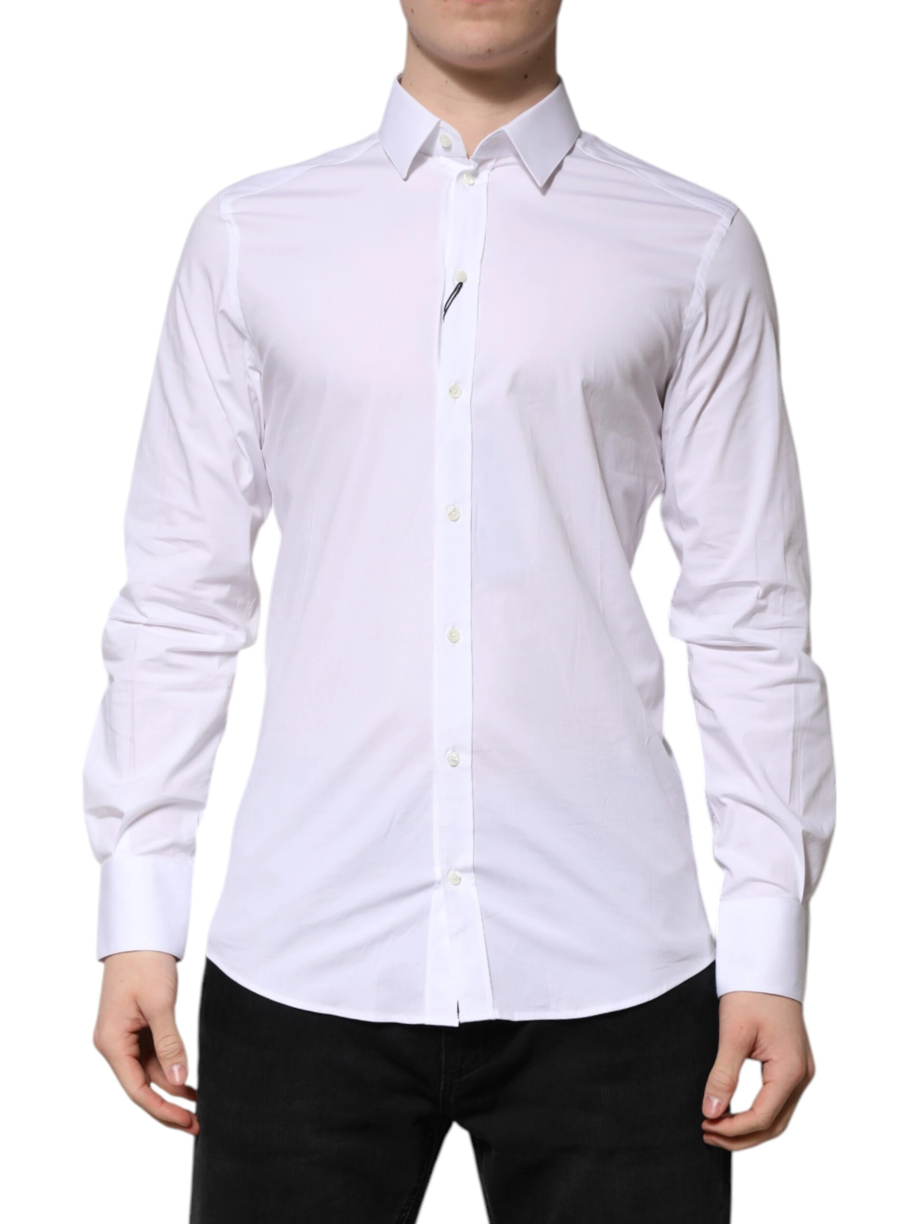 White Cotton GOLD Long Sleeves Formal Shirt