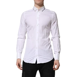 White Cotton GOLD Long Sleeves Formal Shirt