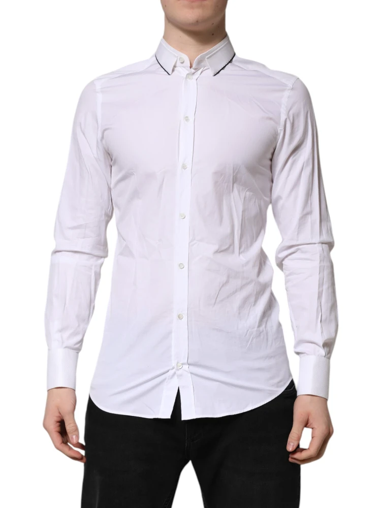 White Cotton GOLD Long Sleeves Formal Shirt alternative