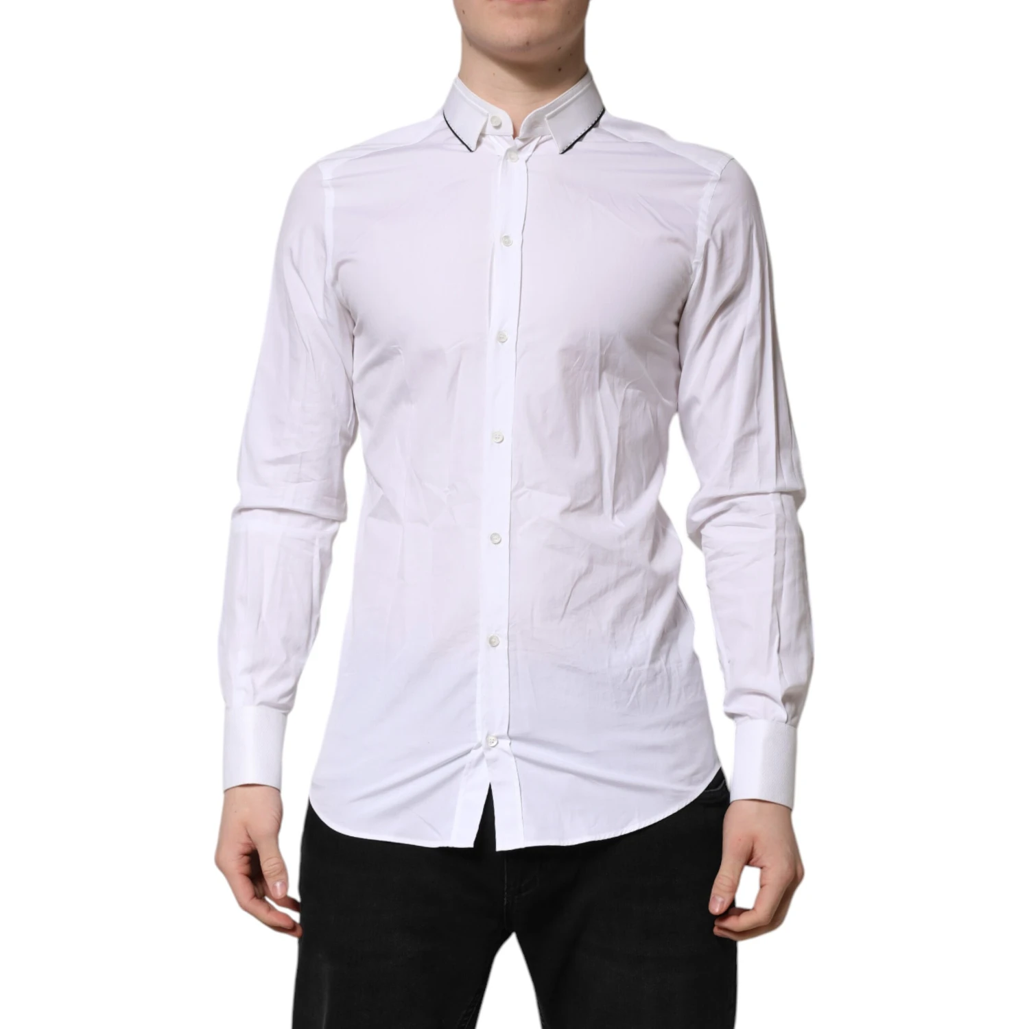 White Cotton GOLD Long Sleeves Formal Shirt
