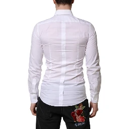 White GOLD Long Sleeves Dress Men Formal Shirt