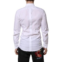 White GOLD Long Sleeve Dress Men Formal Shirt