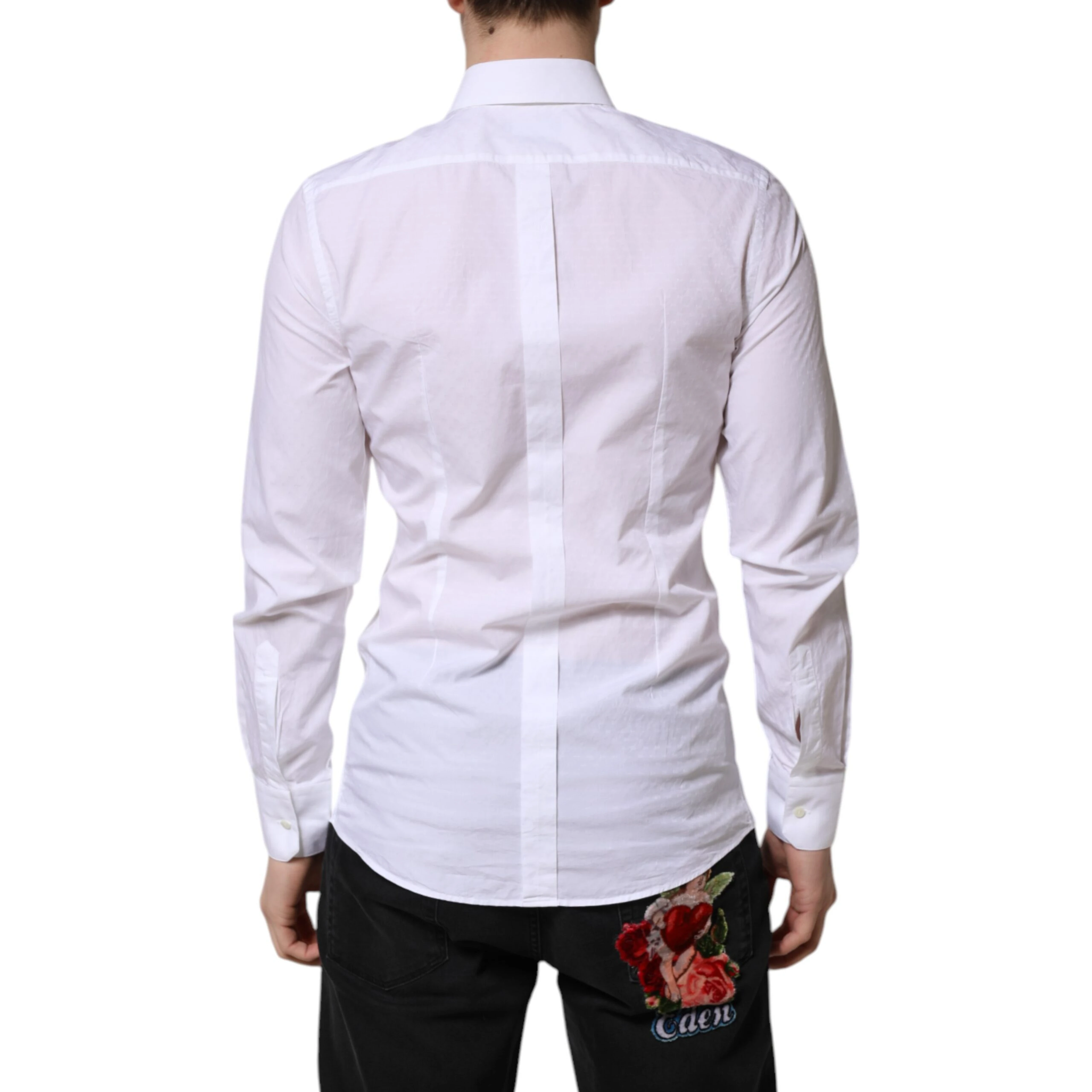 White GOLD Long Sleeve Dress Men Formal Shirt