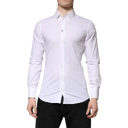 White GOLD Long Sleeves Dress Formal Shirt