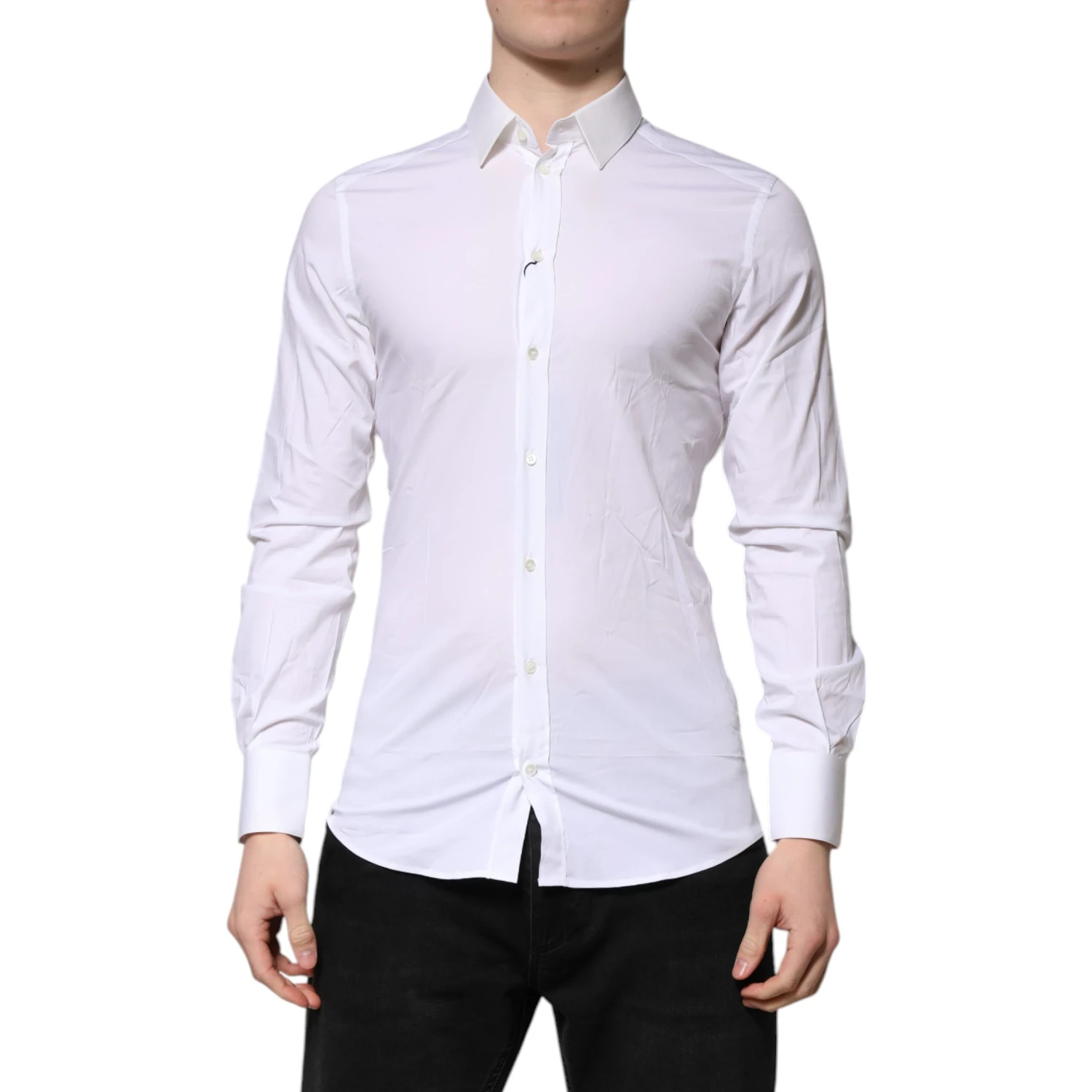 White GOLD Long Sleeves Dress Formal Shirt