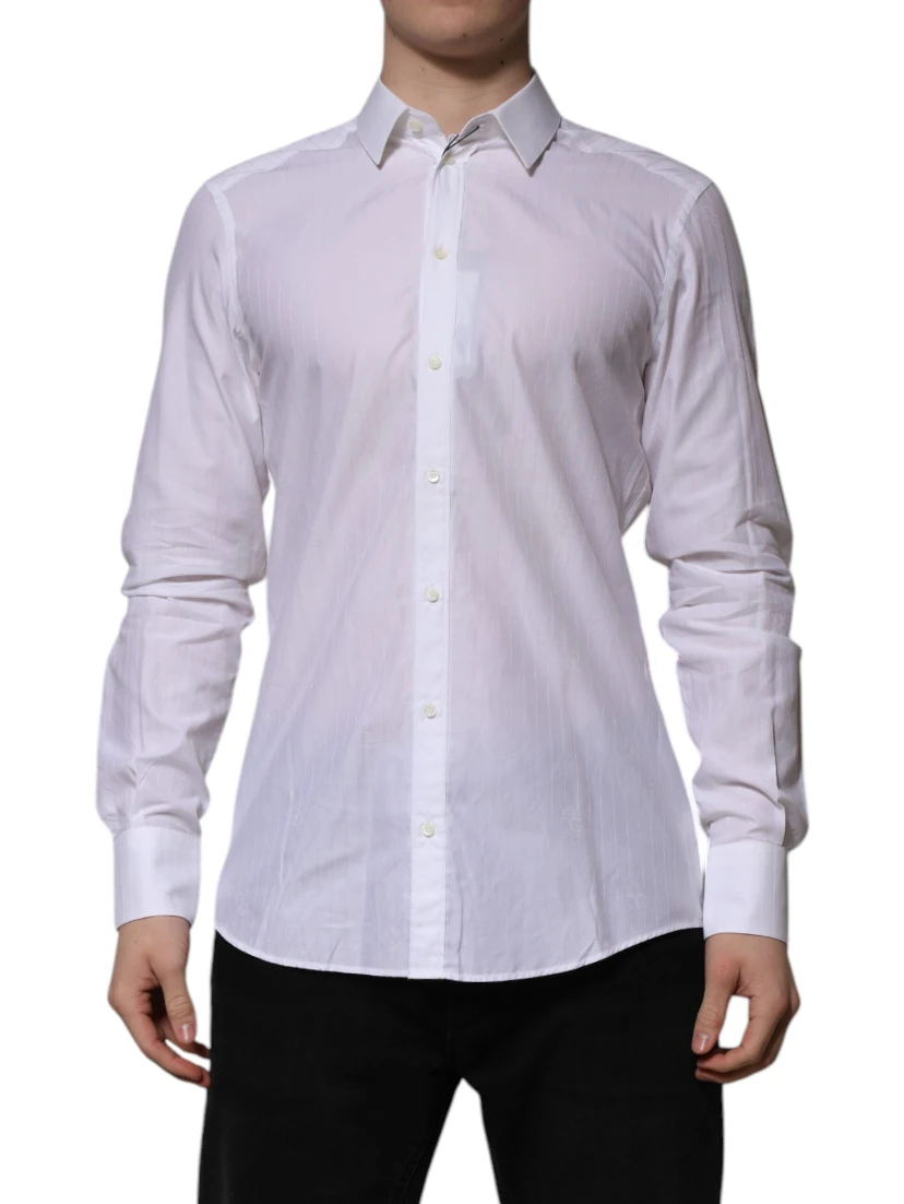 White Cotton MARTINI Long Sleeve Formal Shirt