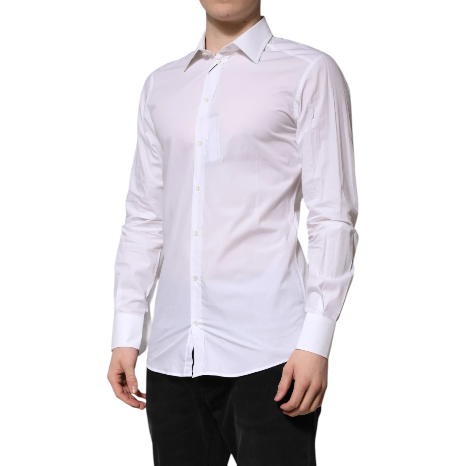 White GOLD Long Sleeves Dress Men Formal Shirt
