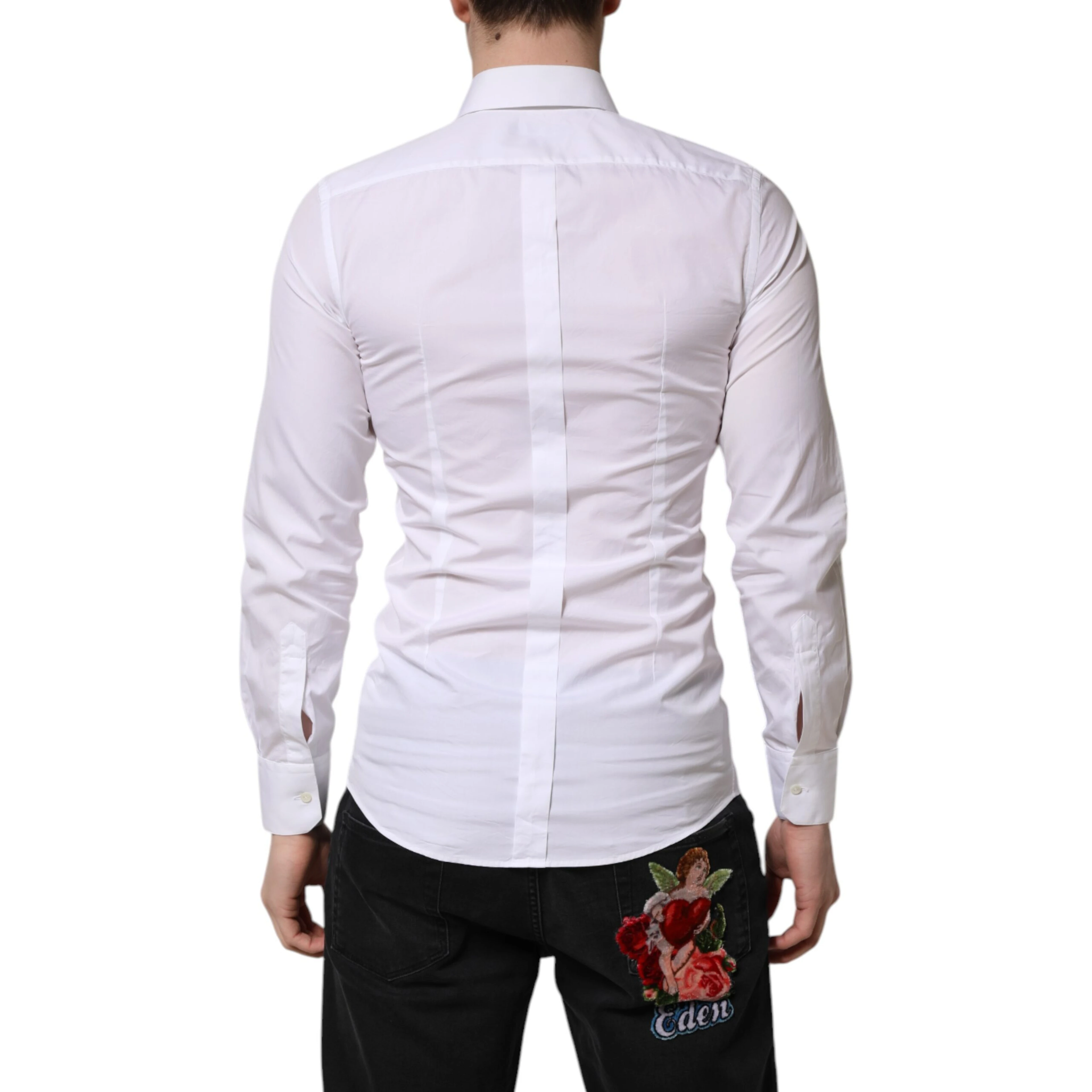 White GOLD Cotton Long Sleeve Men Formal Shirt