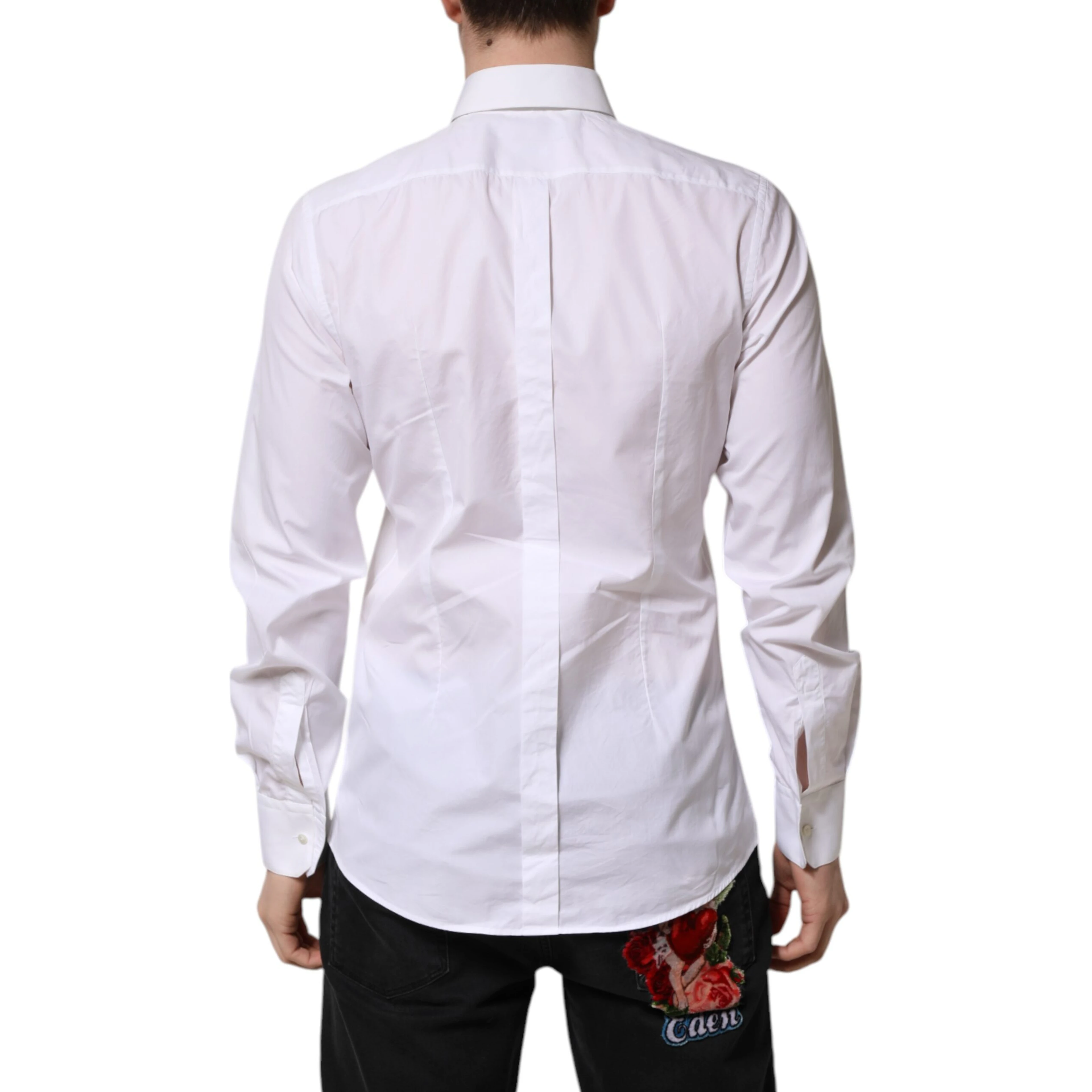 White GOLD Cotton Bib Dress Formal Shirt