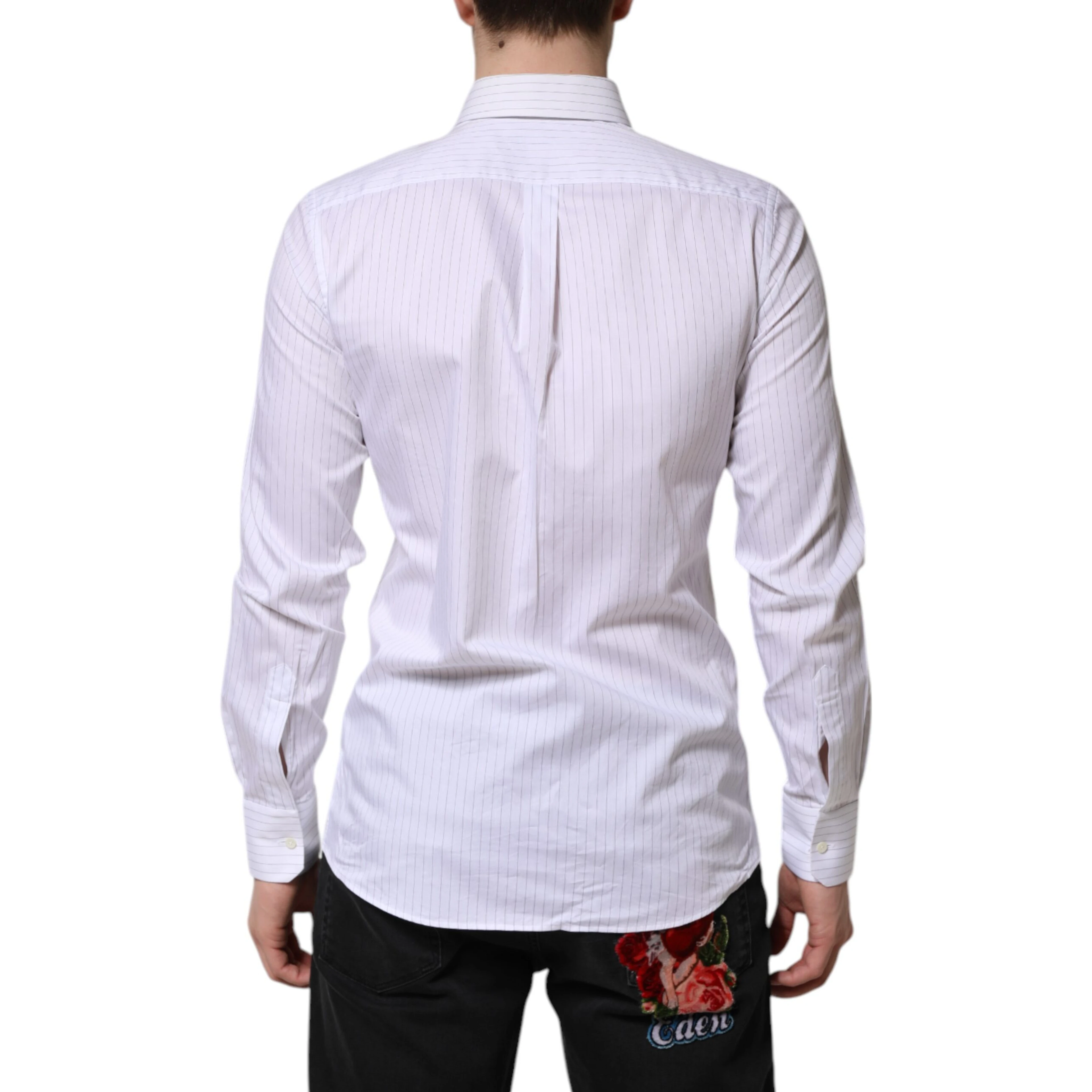 White Stripes Cotton Long Sleeve Formal Shirt