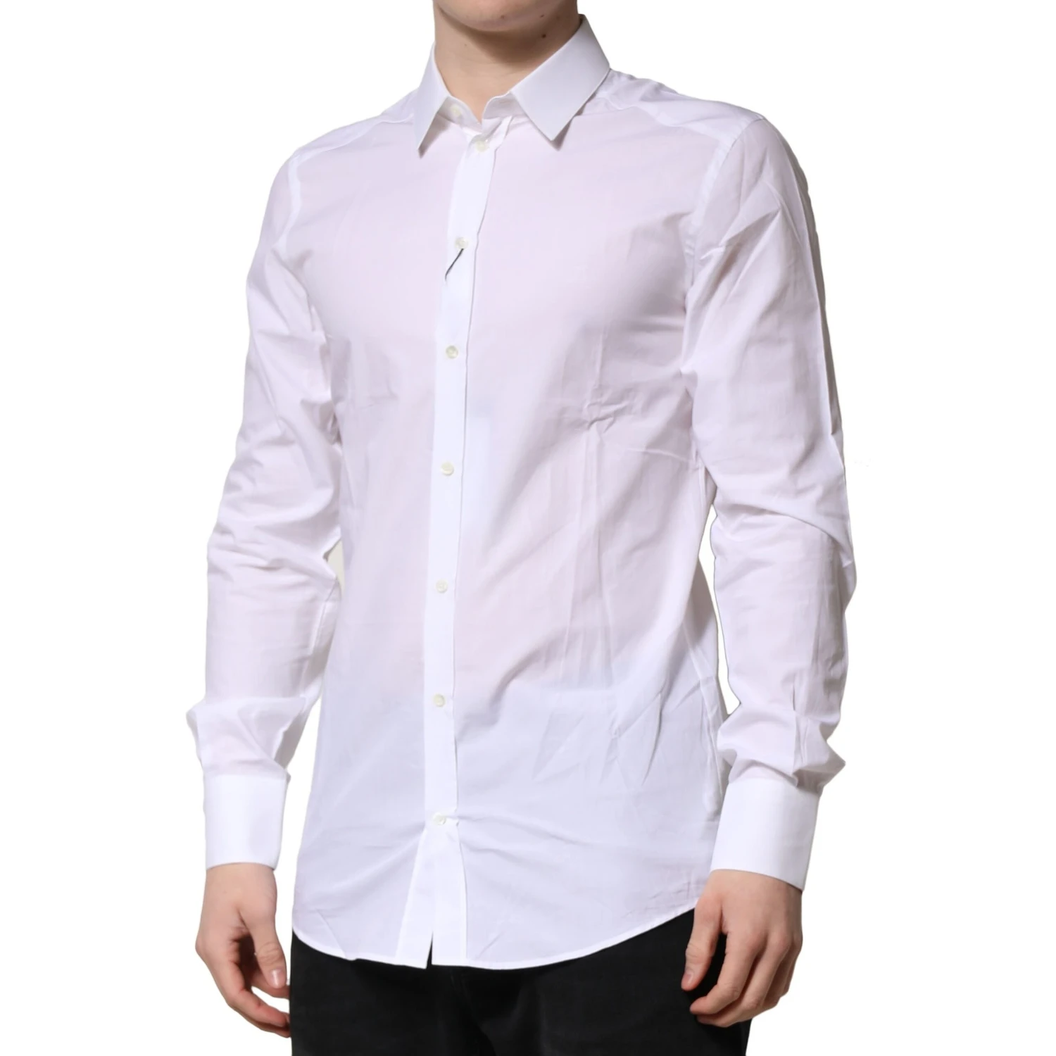 White Cotton GOLD Long Sleeves Formal Shirt