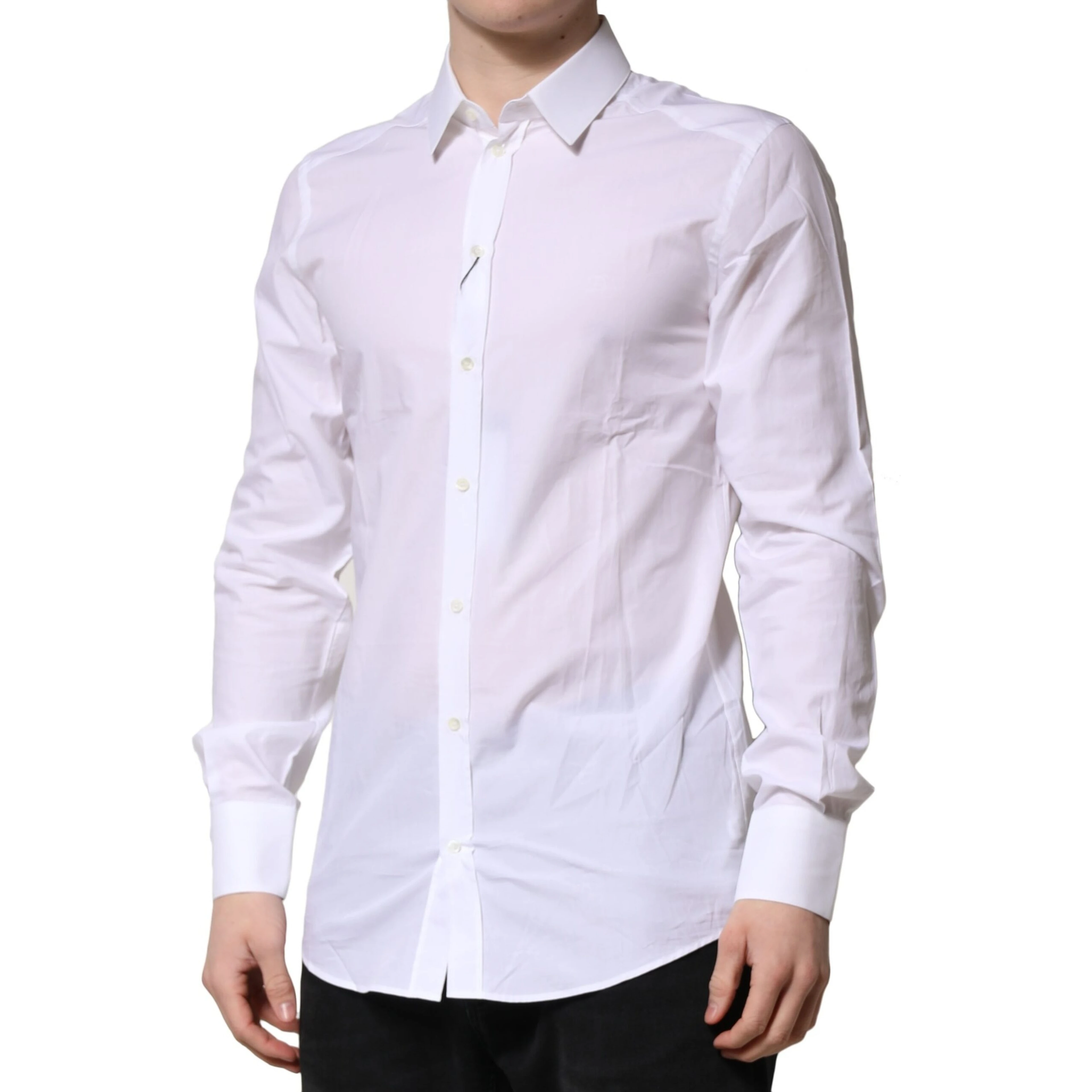 White Cotton GOLD Long Sleeves Formal Shirt