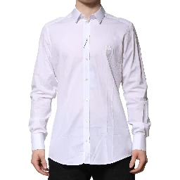 White Cotton GOLD Long Sleeves Formal Shirt
