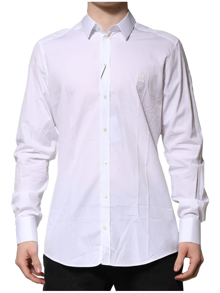 White Cotton GOLD Long Sleeves Formal Shirt