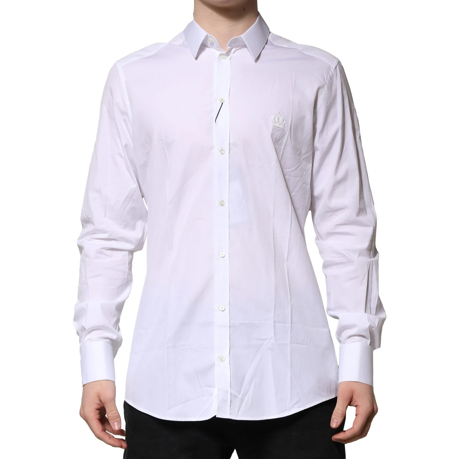 White Cotton GOLD Long Sleeves Formal Shirt