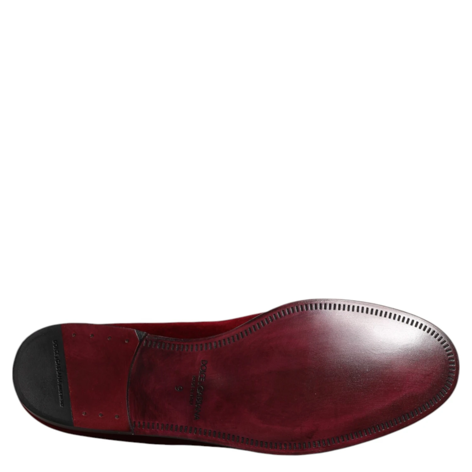 Red Cotton Velvet Slip On Loafers Formal Shoes