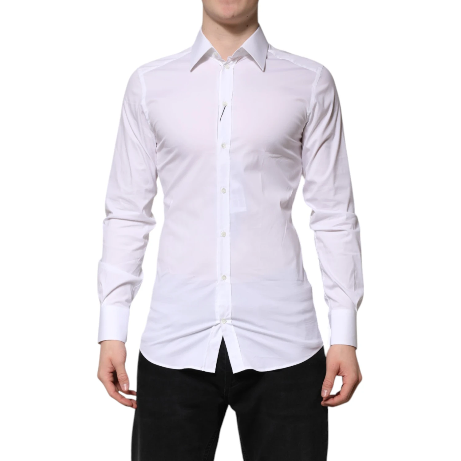 White Cotton GOLD Long Sleeves Formal Shirt