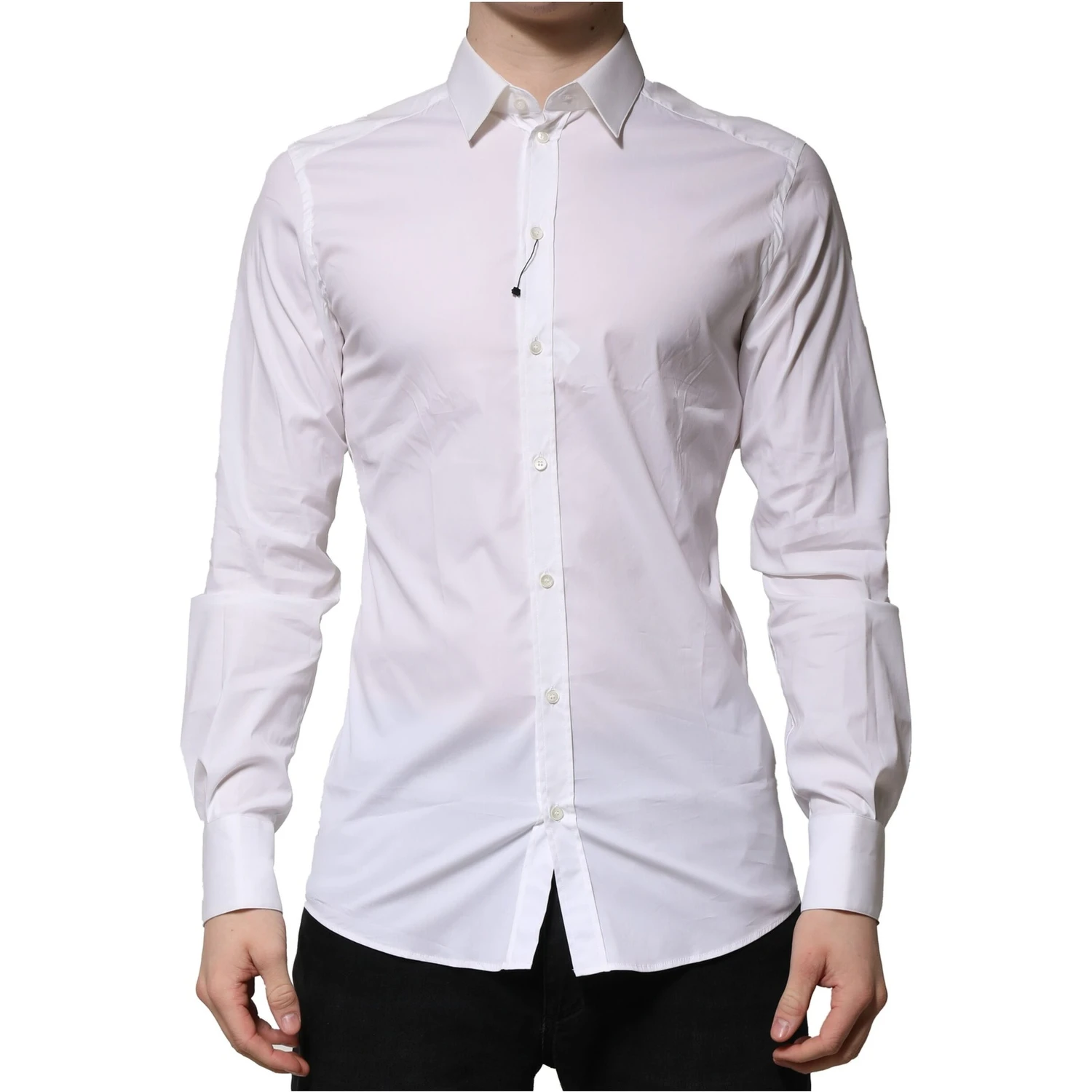 White Cotton GOLD Long Sleeves Formal Shirt