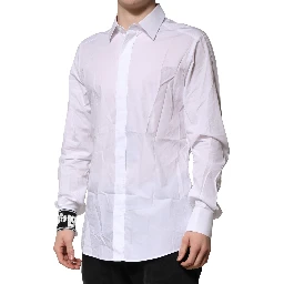White Cotton GOLD Long Sleeves Formal Shirt