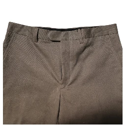 Brown Cotton Tapered Formal Dress Pants
