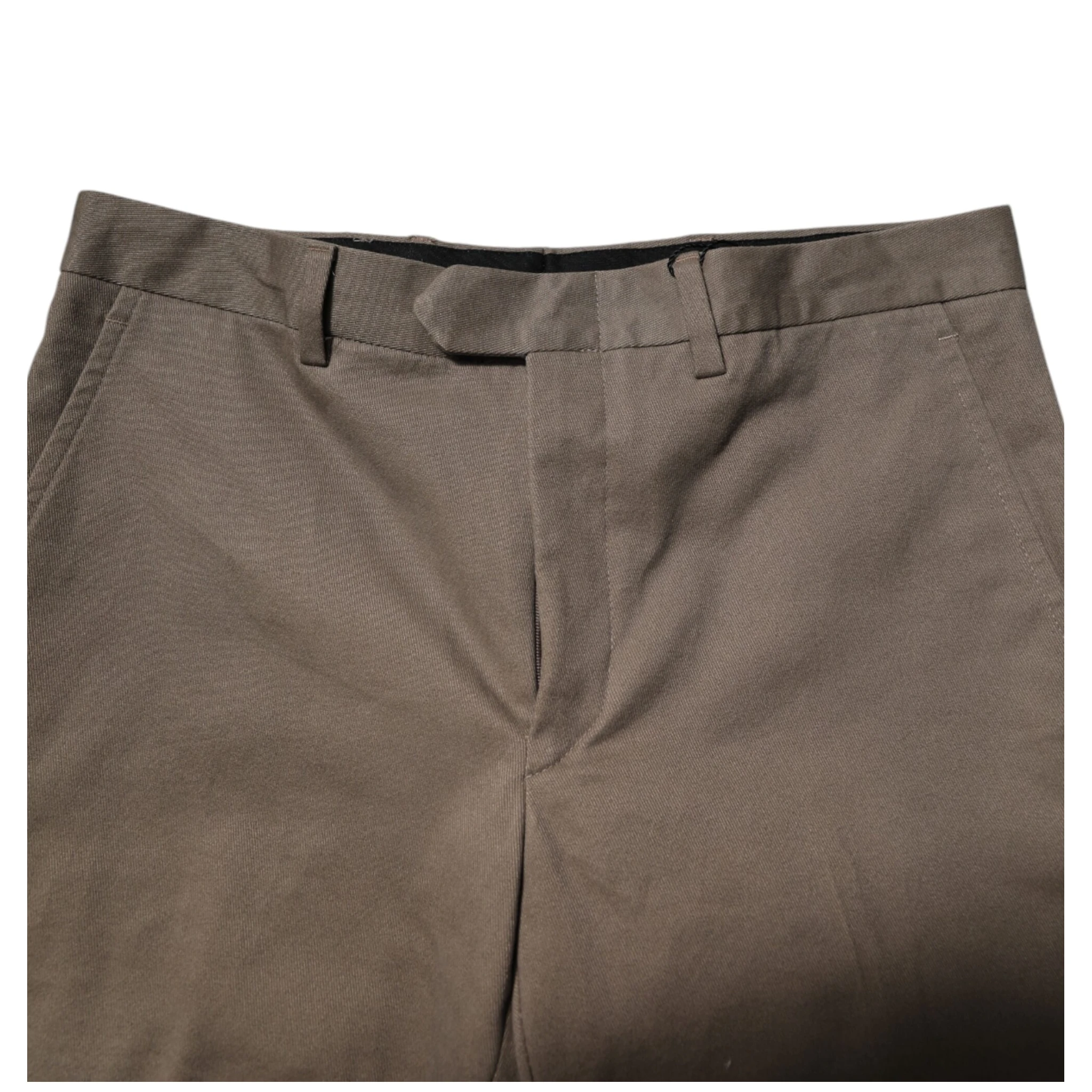 Brown Cotton Tapered Formal Dress Pants