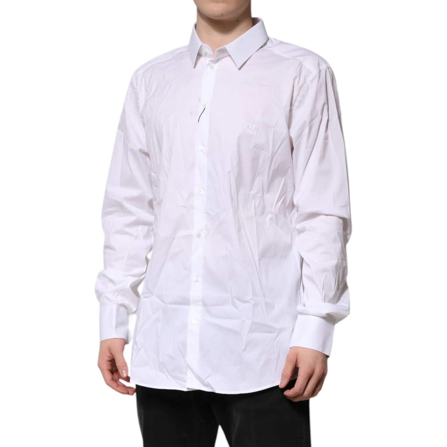 White Cotton GOLD Long Sleeves Formal Shirt