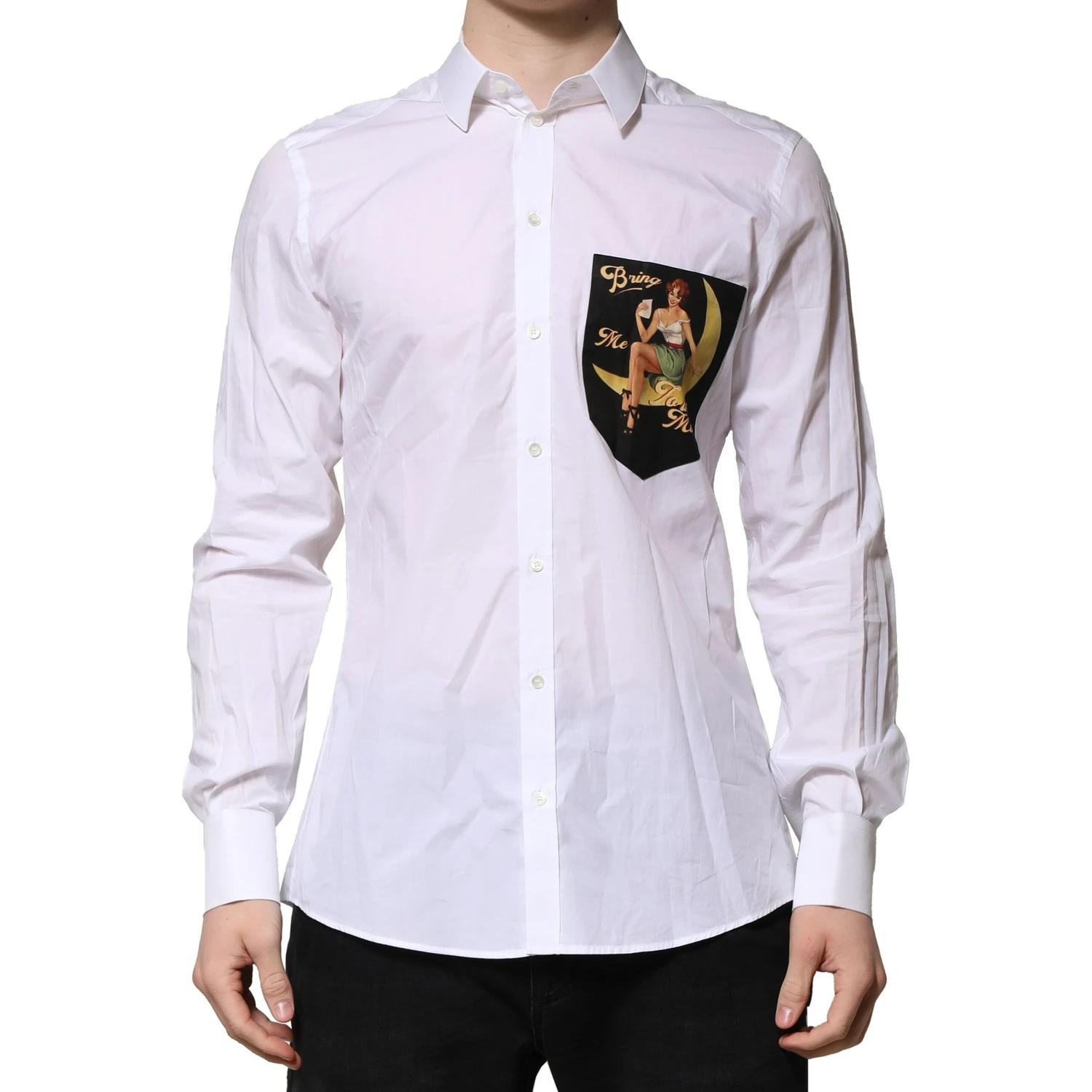 White Cotton MARTINI Long Sleeve Formal Shirt