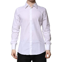 White Cotton GOLD Long Sleeves Formal Shirt
