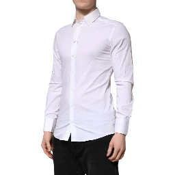 White GOLD Long Sleeves Dress Formal Shirt