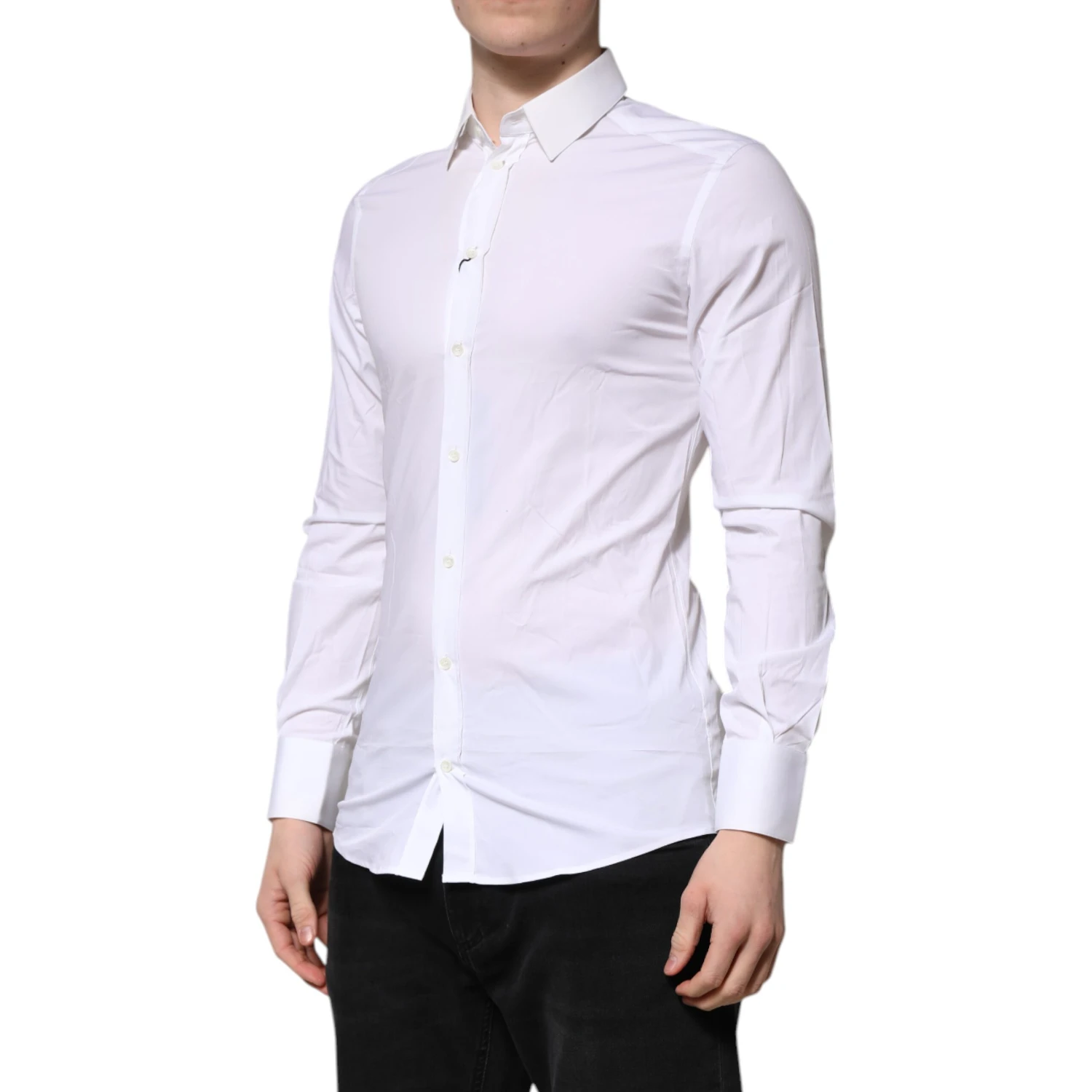 White GOLD Long Sleeves Dress Formal Shirt