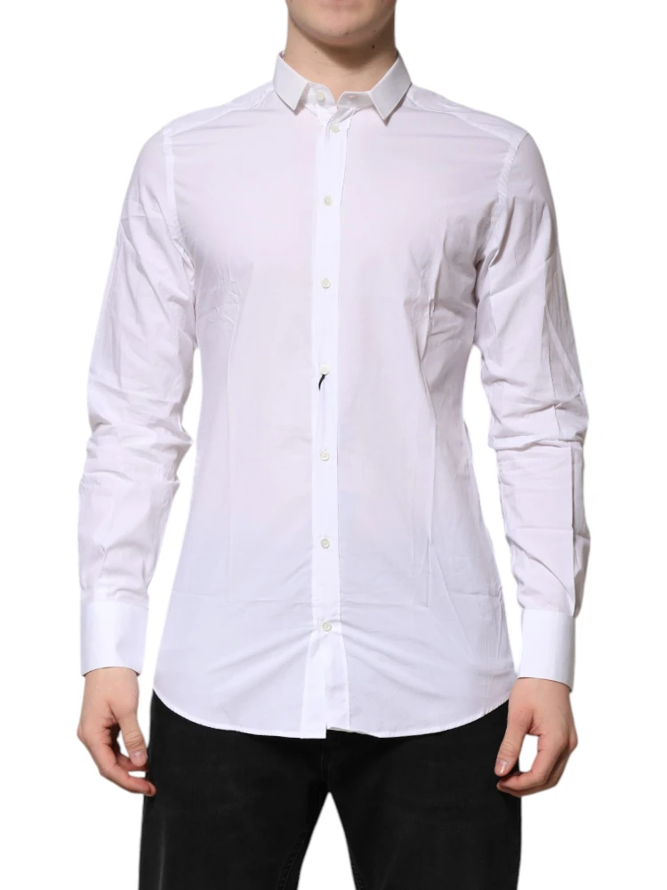 White Cotton GOLD Long Sleeves Formal Shirt