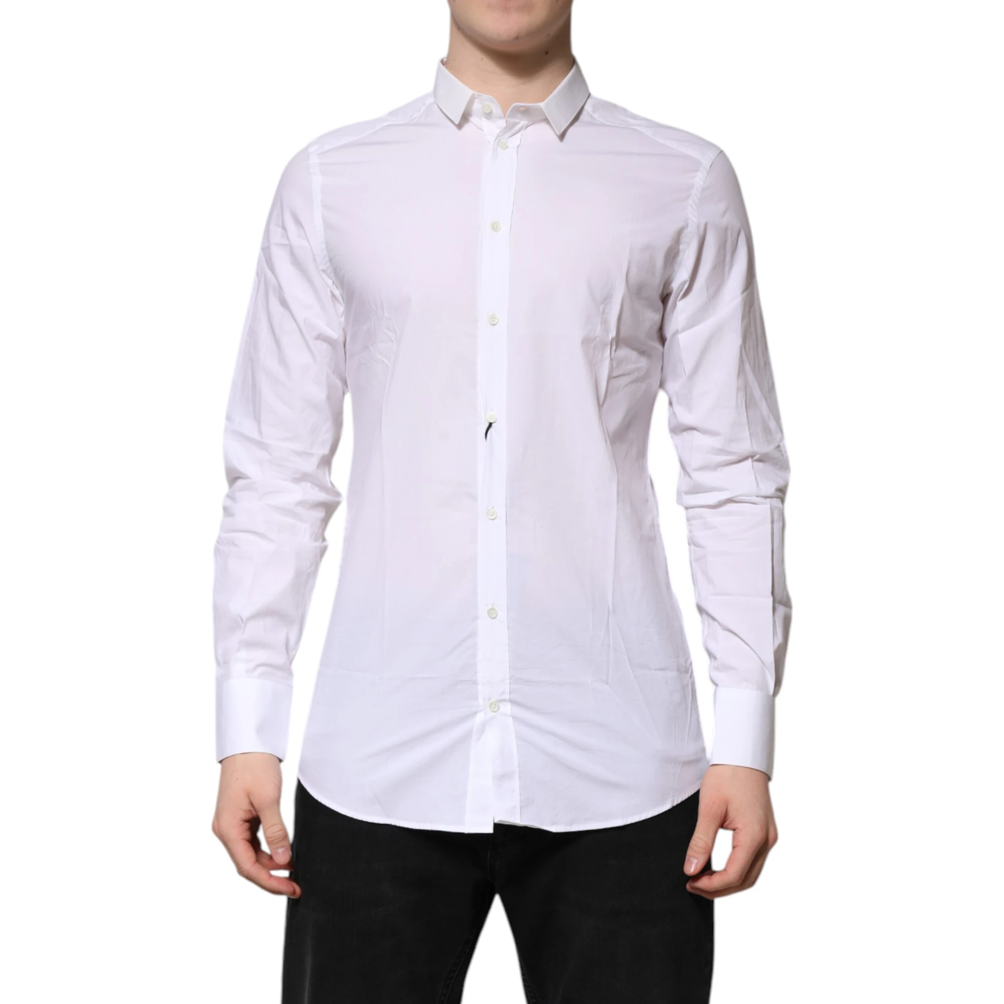 White Cotton GOLD Long Sleeves Formal Shirt