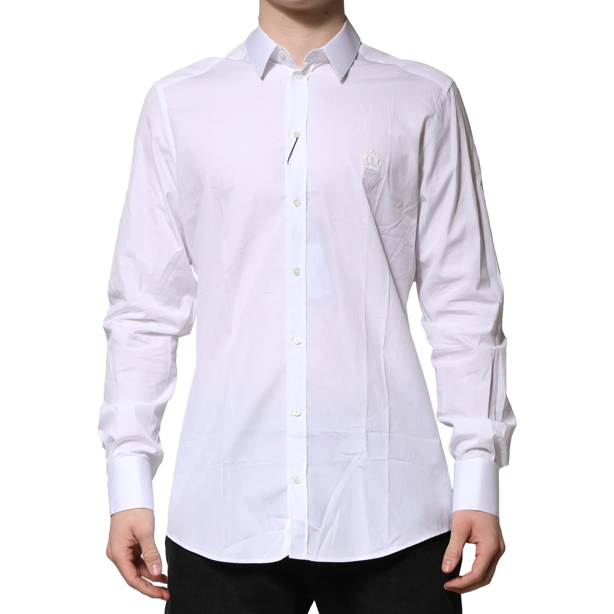 White Cotton GOLD Long Sleeves Formal Shirt