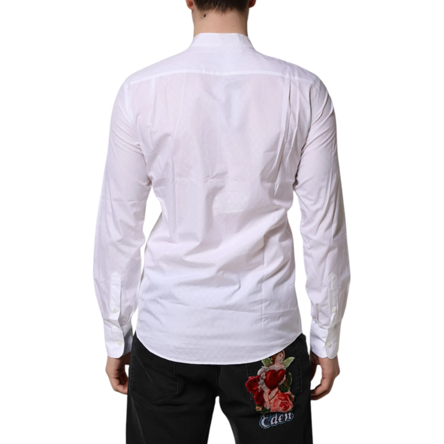 White Cotton Slim Long Sleeves Formal Shirt