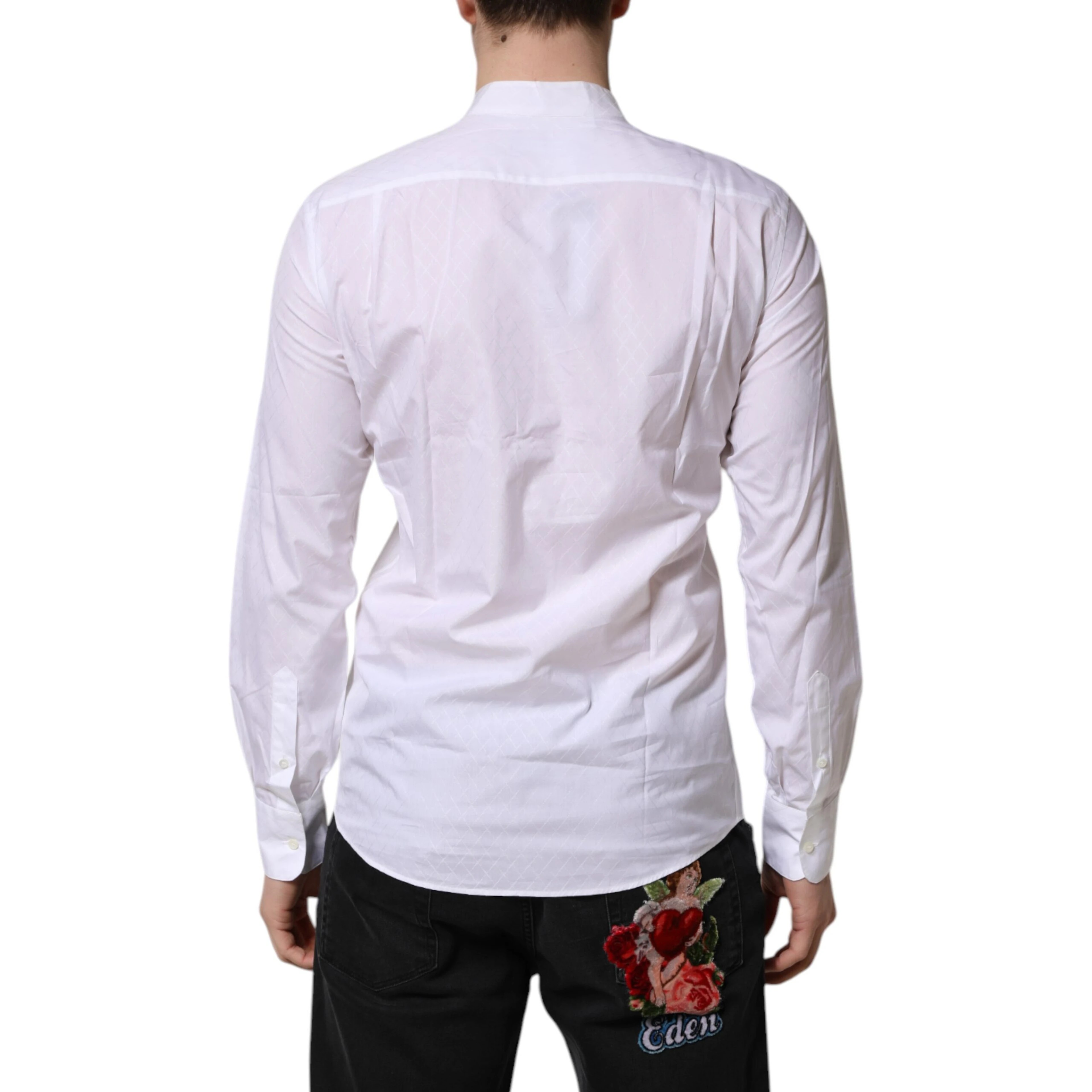 White Cotton Slim Long Sleeves Formal Shirt