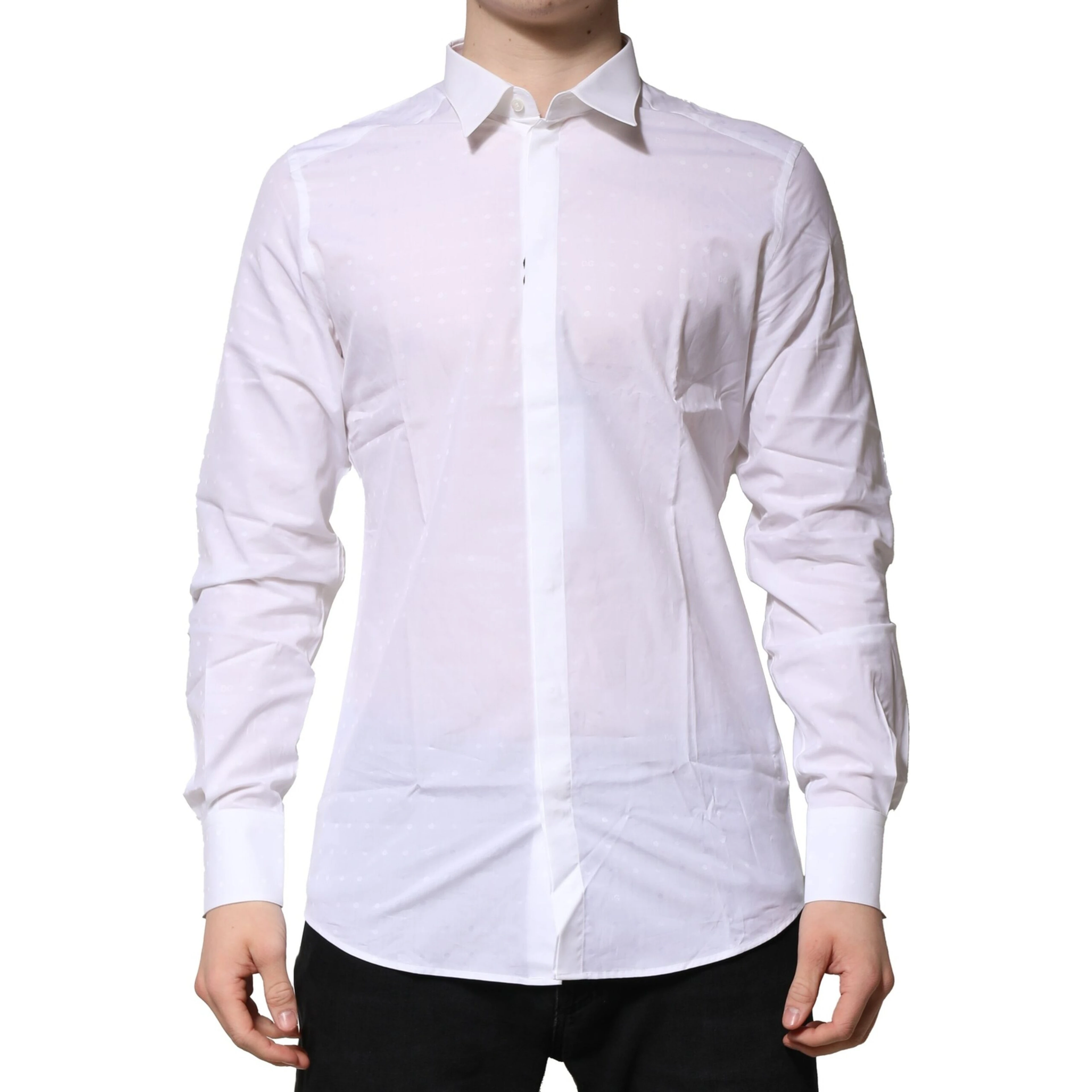 White Cotton GOLD Long Sleeves Formal Shirt