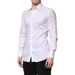 White Cotton GOLD Long Sleeves Formal Shirt