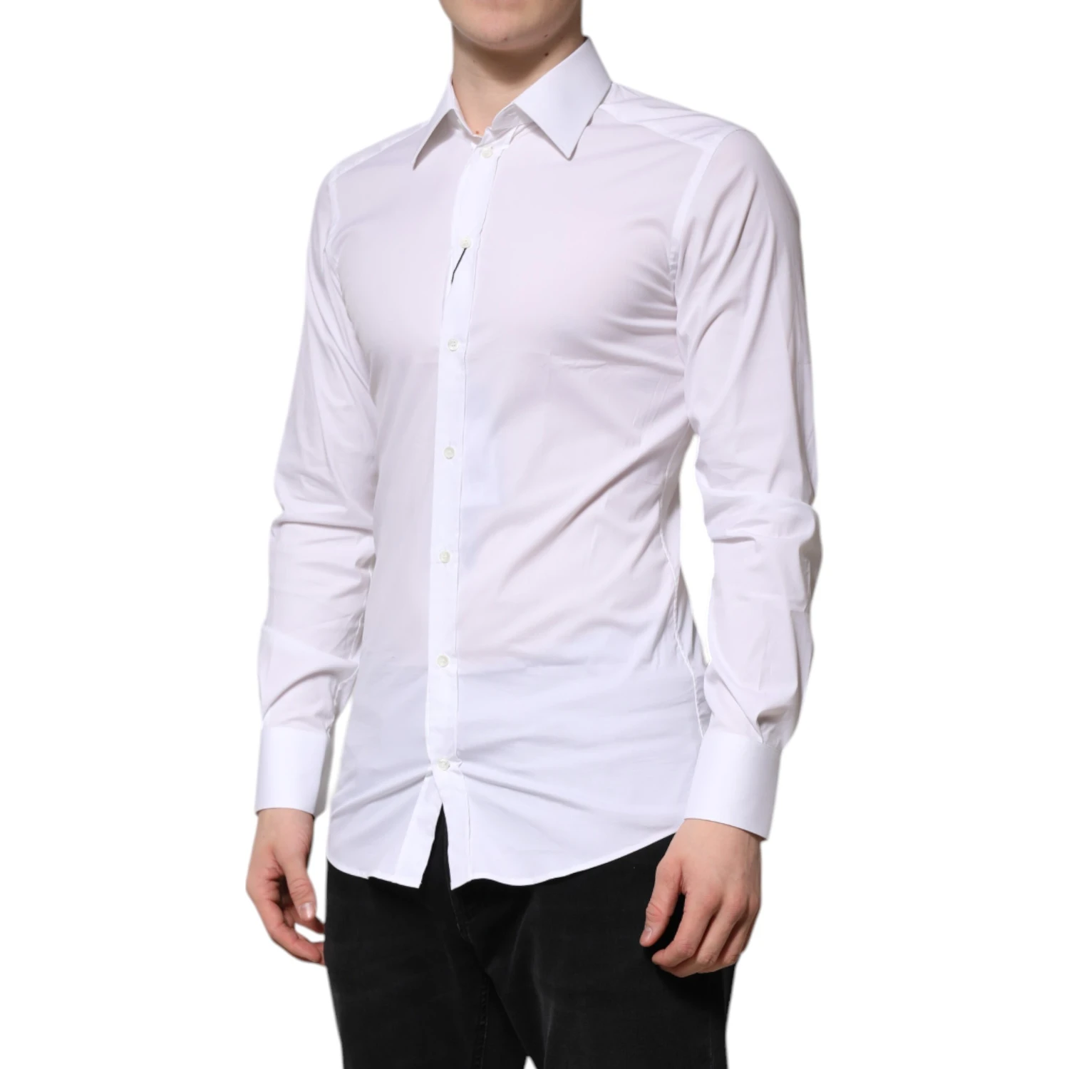 White Cotton GOLD Long Sleeves Formal Shirt