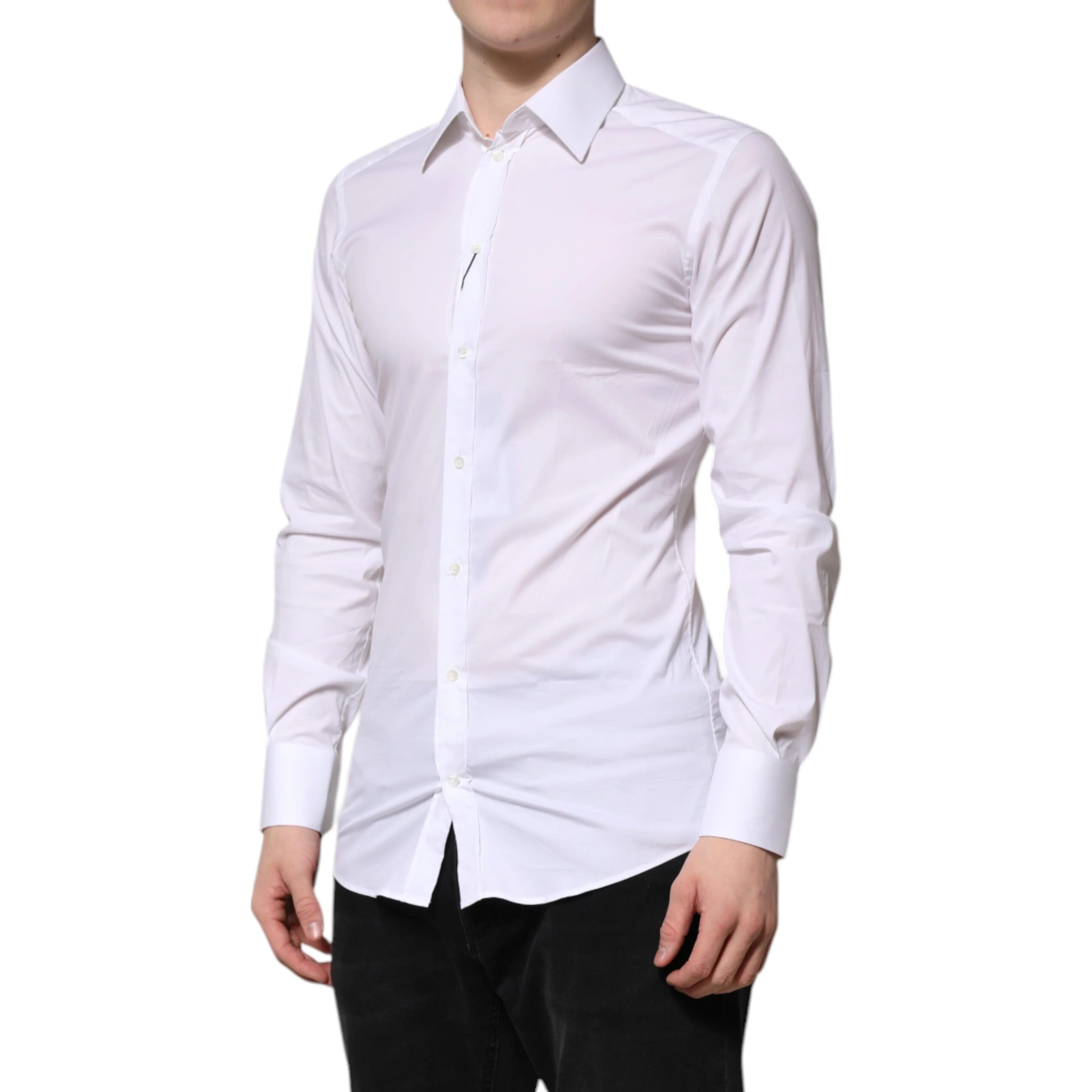 White Cotton GOLD Long Sleeves Formal Shirt