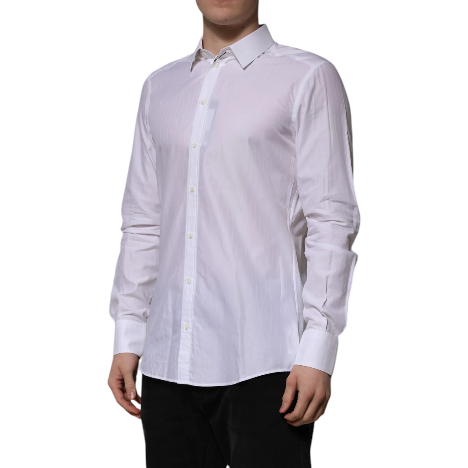 White Cotton MARTINI Long Sleeve Formal Shirt