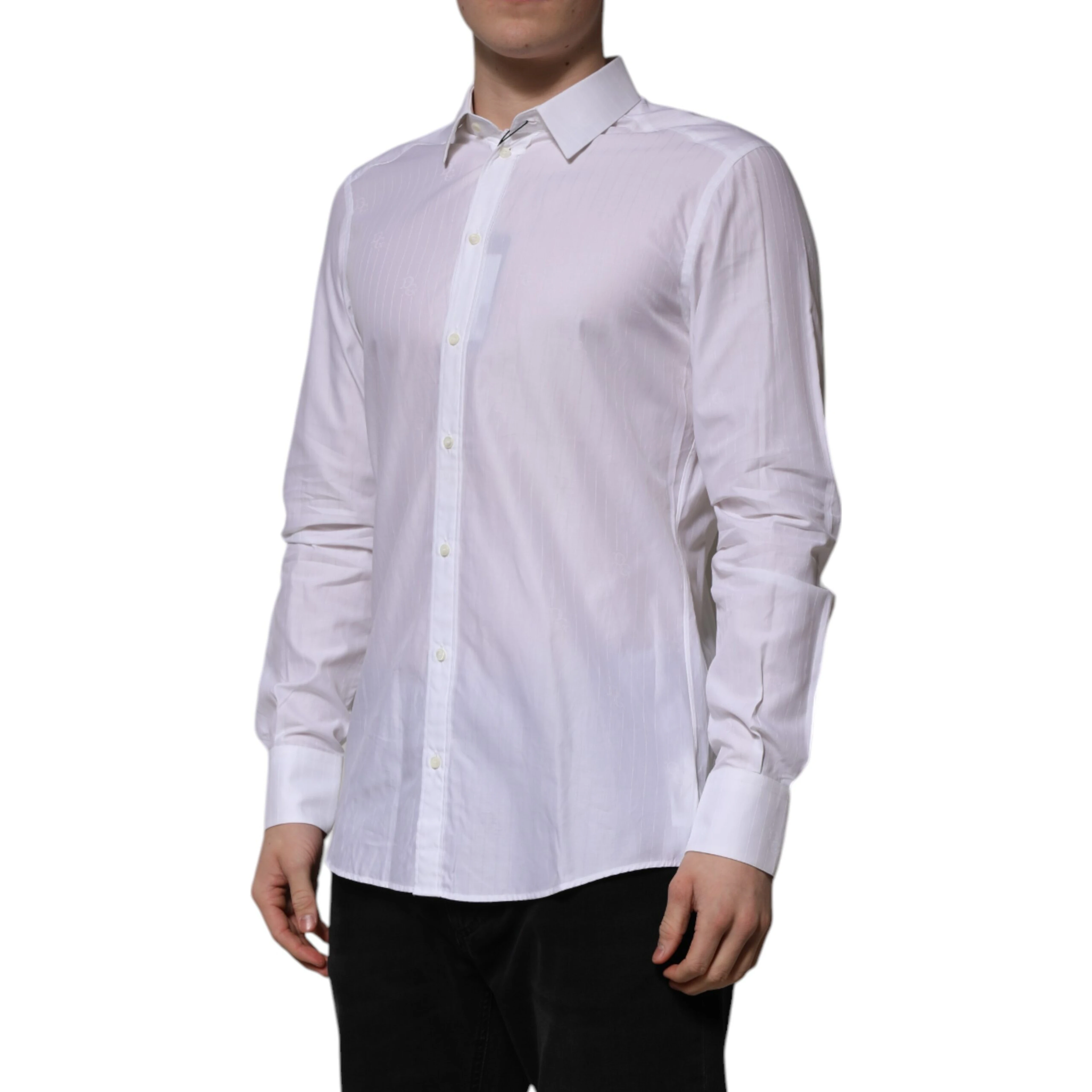 White Cotton MARTINI Long Sleeve Formal Shirt