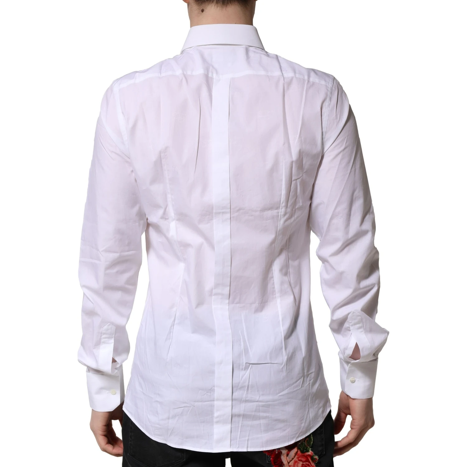 White Cotton GOLD Long Sleeves Formal Shirt