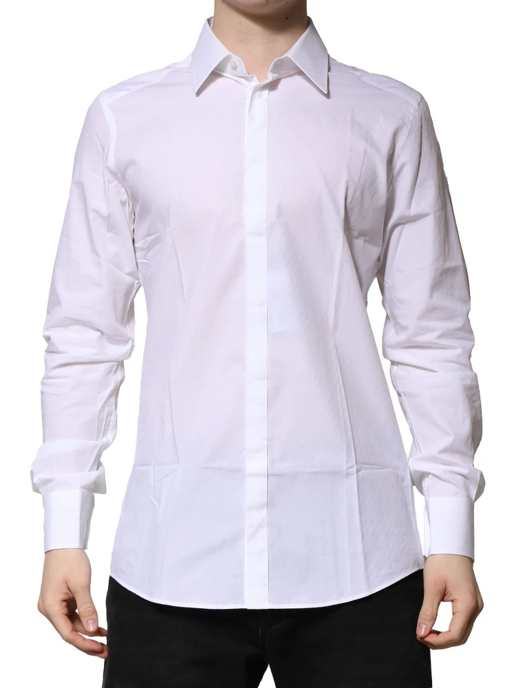 White Cotton GOLD Long Sleeves Formal Shirt alternative