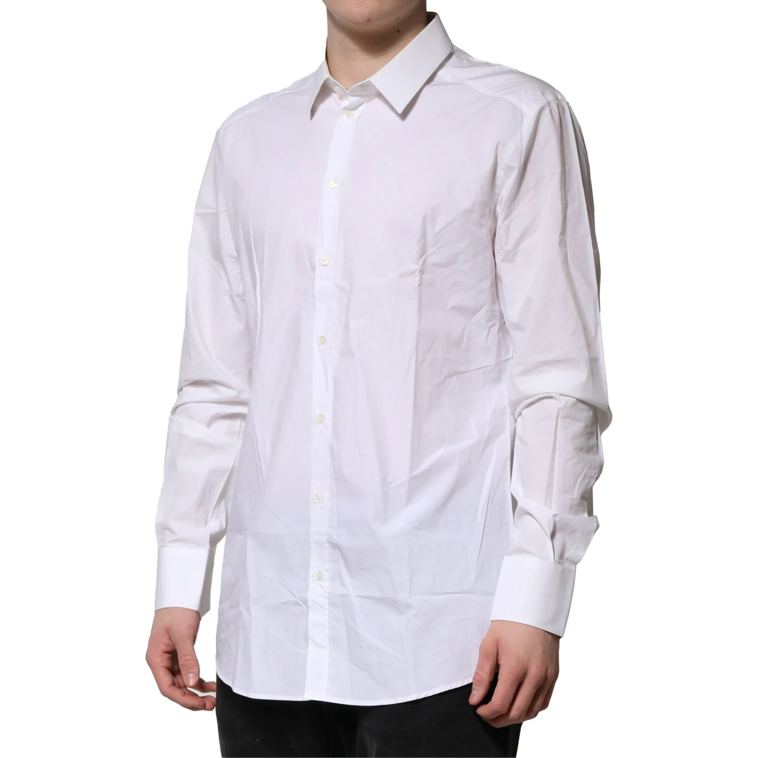 White Cotton GOLD Long Sleeves Formal Shirt