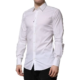 White Cotton GOLD Long Sleeves Formal Shirt