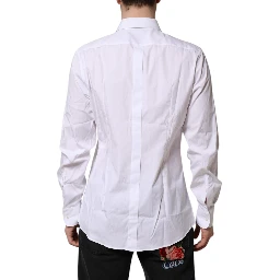 White Silk Bib Poplin GOLD Men Formal Shirt