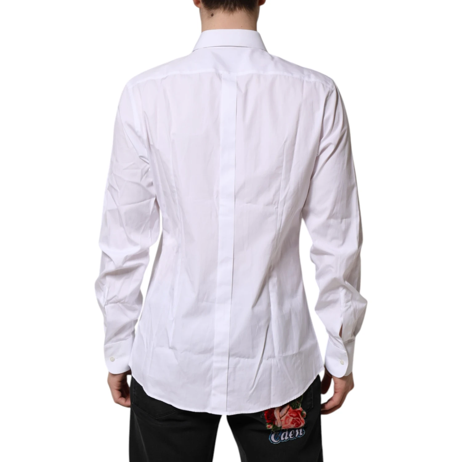 White Silk Bib Poplin GOLD Men Formal Shirt