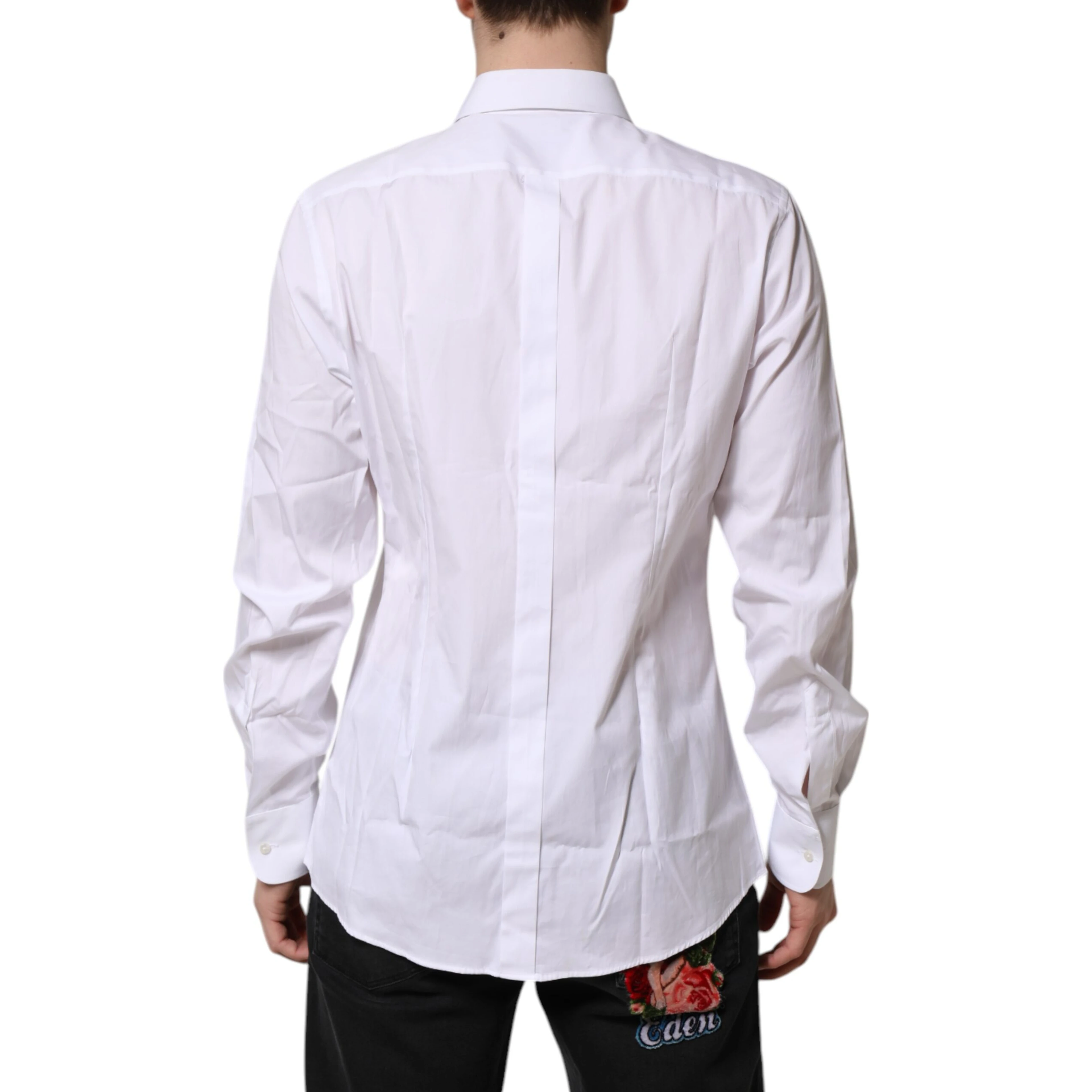 White Silk Bib Poplin GOLD Men Formal Shirt
