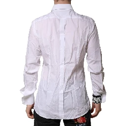 White Cotton GOLD Long Sleeves Formal Shirt