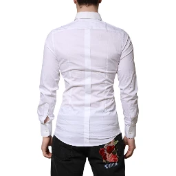 White GOLD Long Sleeves Dress Formal Shirt